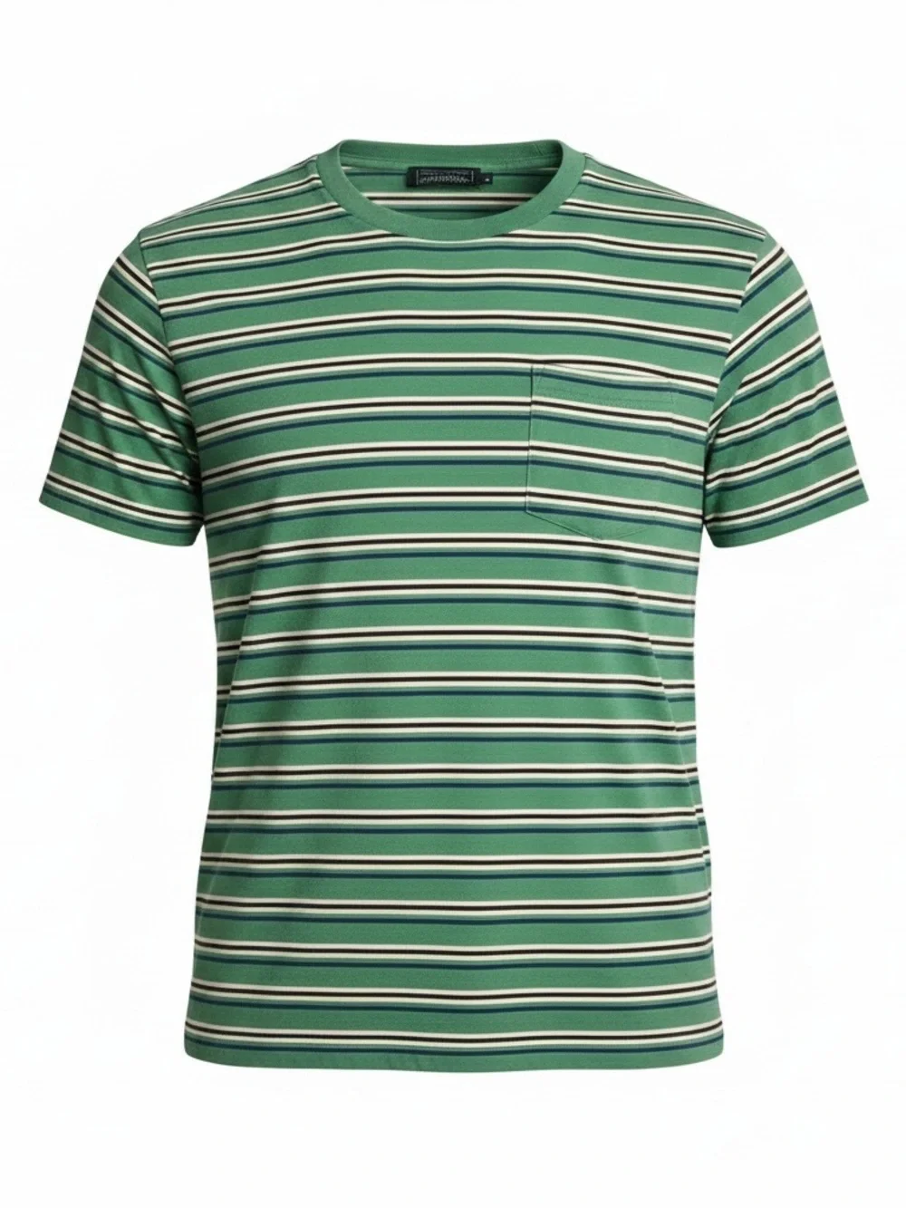 Ralph Lauren Green Striped Pocket Tee